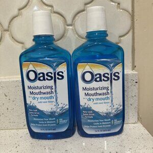 2-Oasis Moisturizing Mouthwash for Dry Mouth Mild Mint Tri Hydra Technology 16oz
